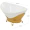 CosmoLiving by Cosmopolitan 23" White Glass Hammered Kitchen Serving Bowl with Gold Metal Stand